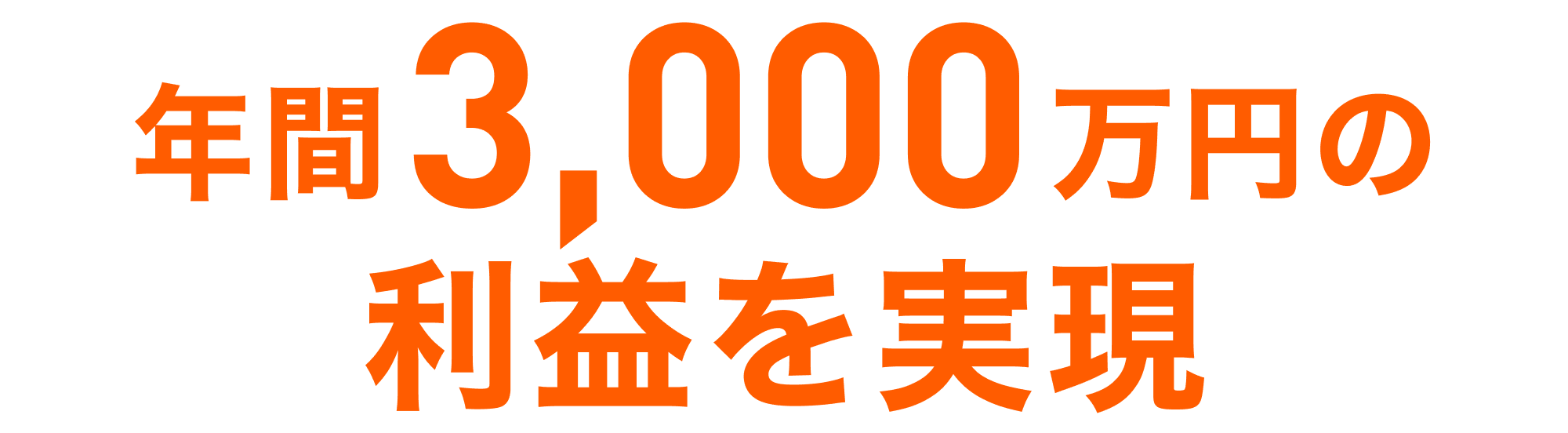 年間3,000万円の利益を実現