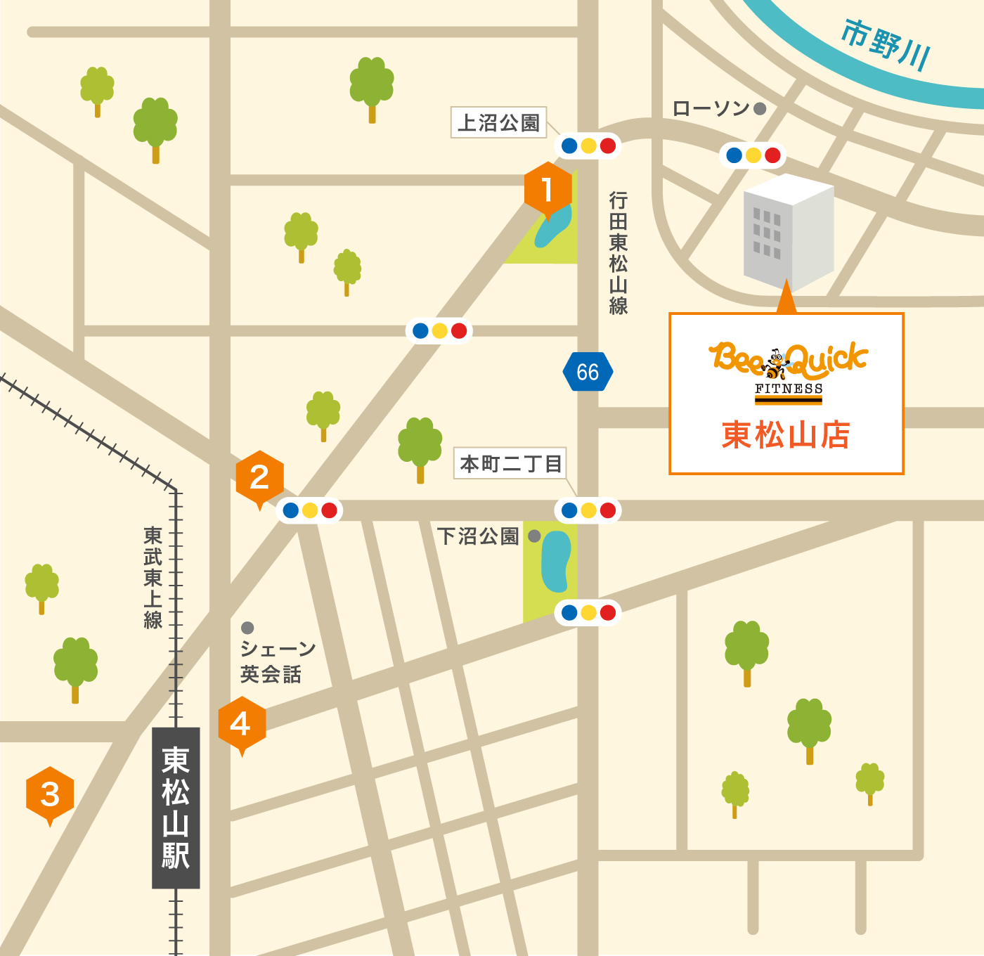 ビークイック東松山店周辺MAP